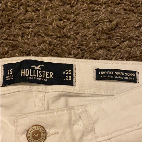White low rise hollister skinny jeans worn 1x - Picture 3 of 3